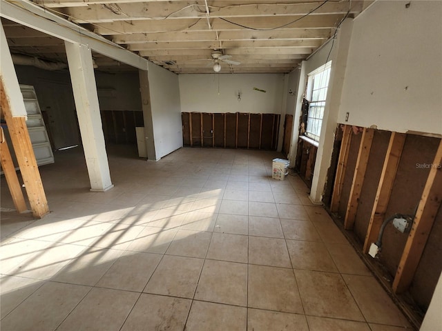 interior space with light tile patterned floors