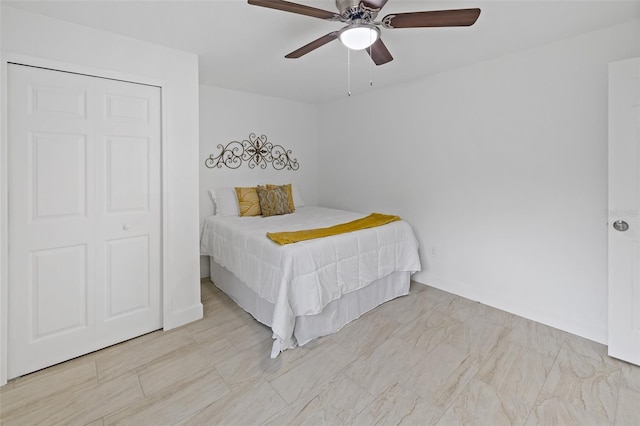 bedroom with ceiling fan