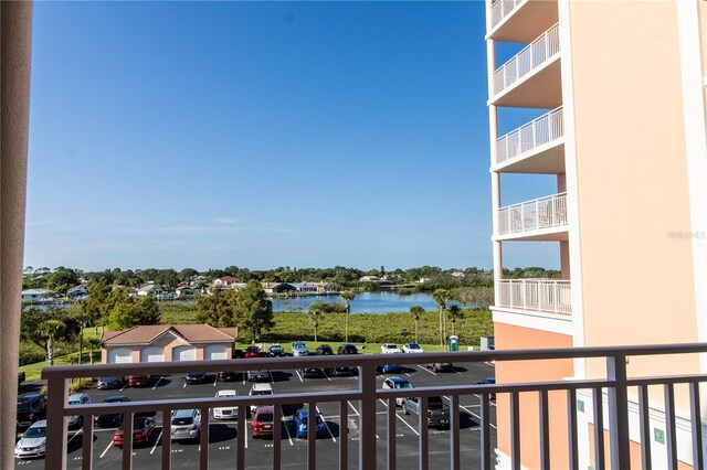 balcony with a water view