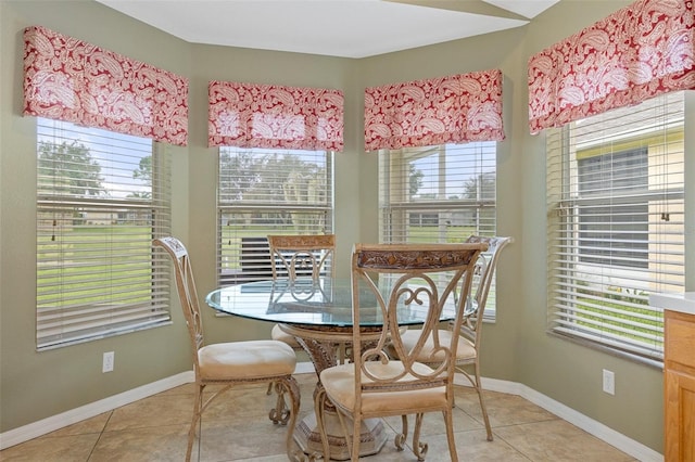 view of tiled dining space