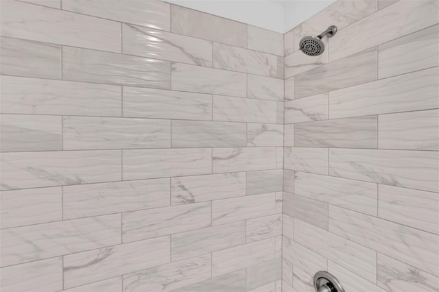 interior details featuring tiled shower