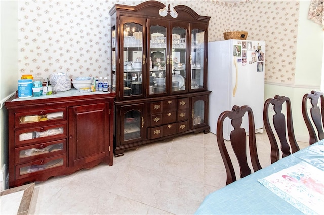 view of tiled dining space