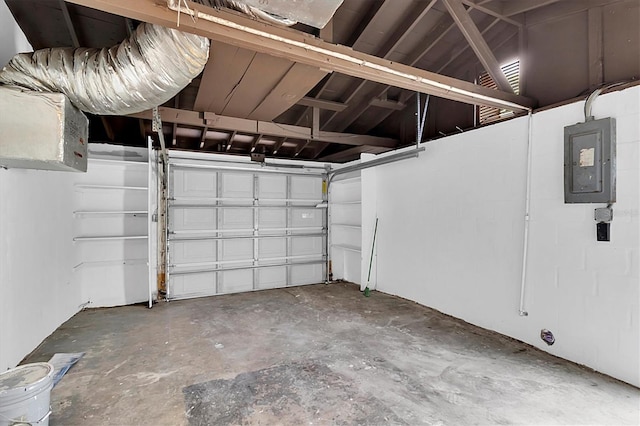 garage featuring electric panel