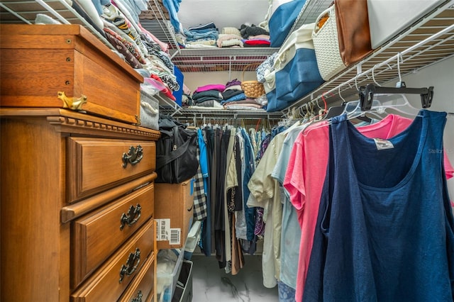 view of walk in closet