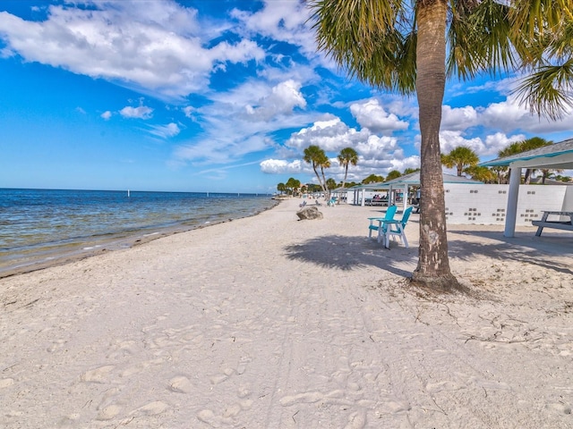 property view of water with a beach view