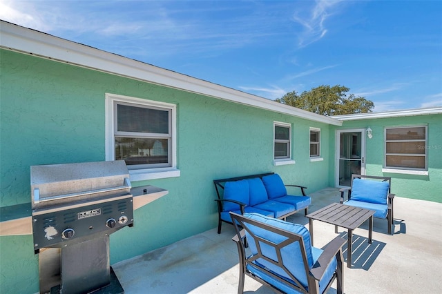 view of patio / terrace featuring grilling area and an outdoor hangout area