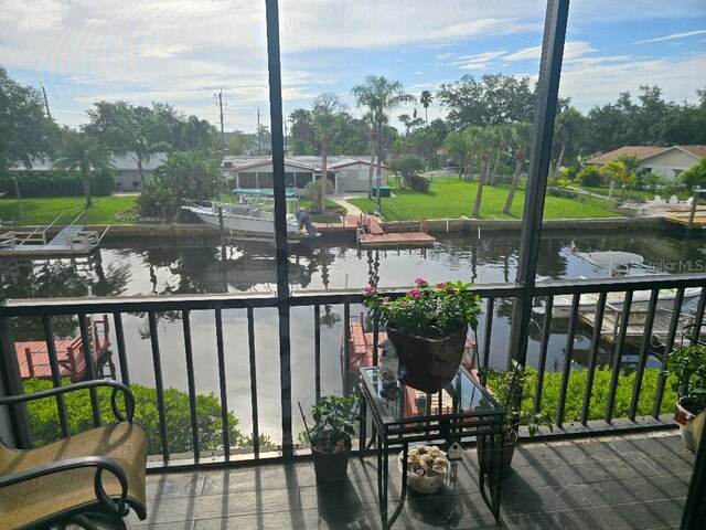 balcony with a water view