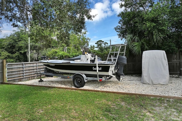 view of yard with fence