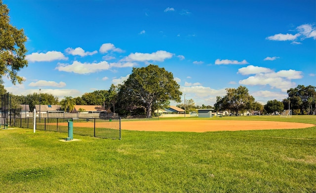 view of property's community featuring a yard