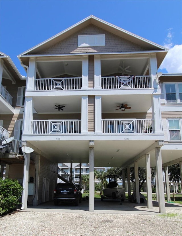 view of building exterior featuring a carport