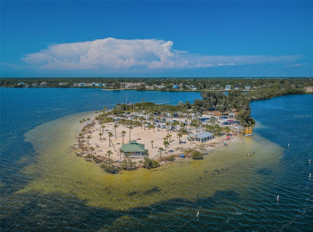 property view of water featuring a view of the beach