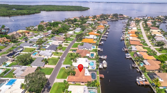 2044 Montana Ave NE, Saint Petersburg, FL 33703 - drone / aerial view featuring a water view and a residential view