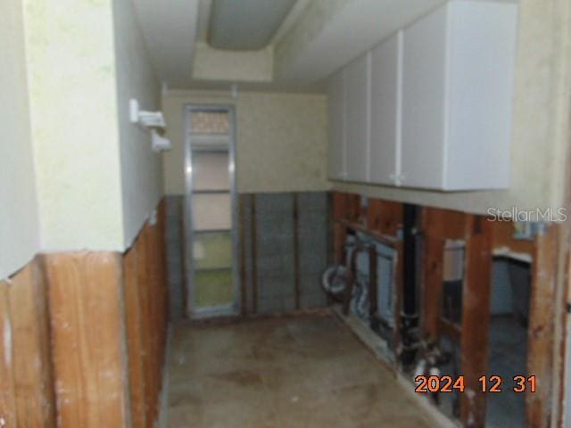 kitchen with white cabinets