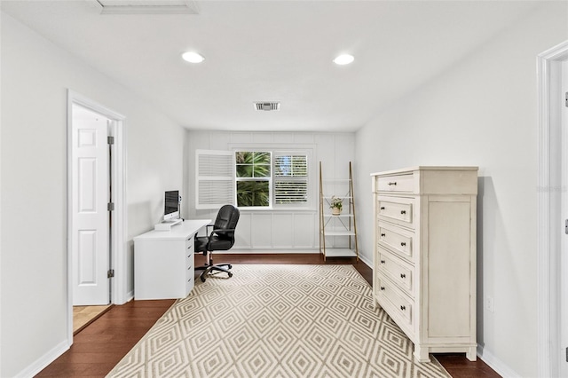 office space featuring light wood-type flooring