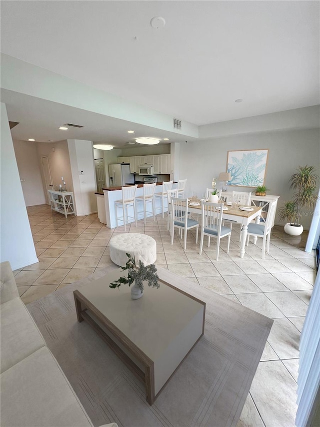 view of tiled living room