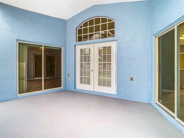 exterior space featuring french doors