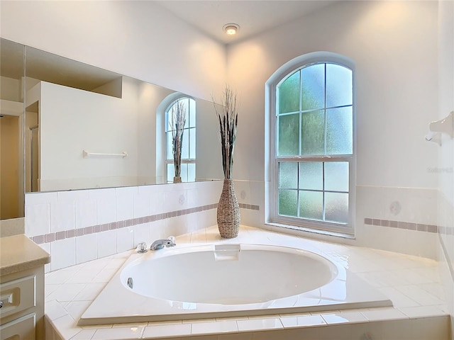 full bathroom featuring a garden tub