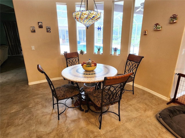 view of tiled dining room