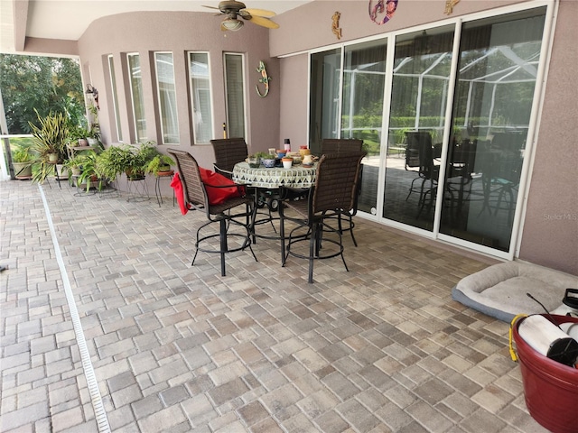 view of patio / terrace with ceiling fan