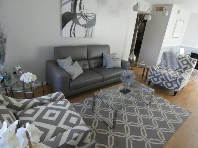 living room featuring hardwood / wood-style flooring