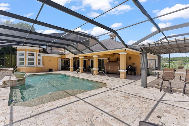 pool featuring a patio area and a lanai