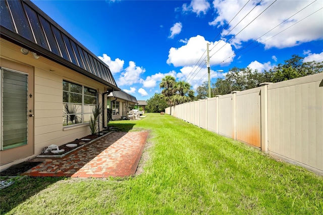 view of yard with a patio area