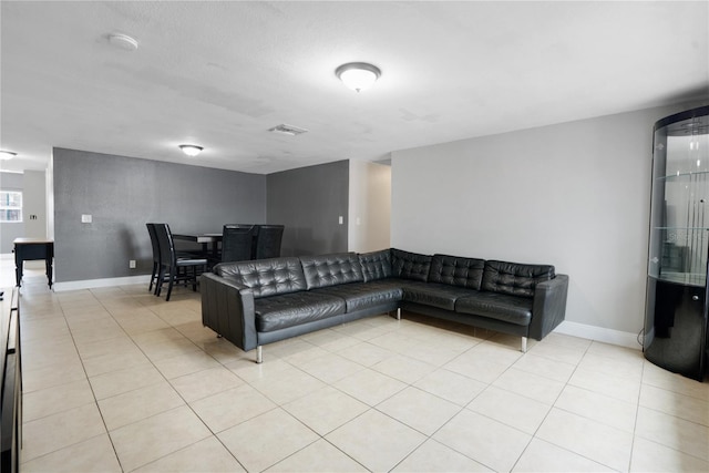 view of tiled living room