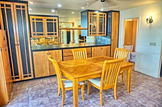 view of tiled dining space