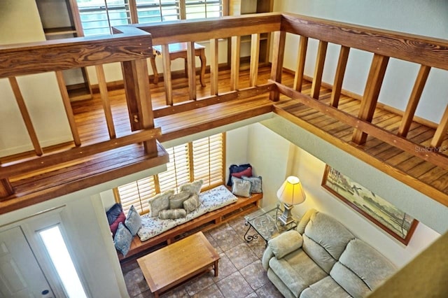 interior space with hardwood / wood-style flooring