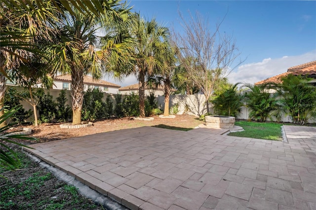 view of patio featuring a fenced backyard