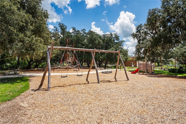 view of community jungle gym