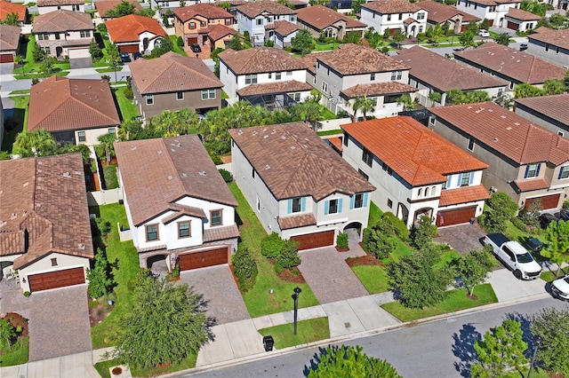 drone / aerial view with a residential view