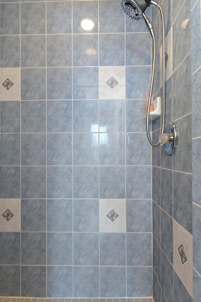 bathroom with tiled shower