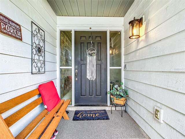 view of doorway to property