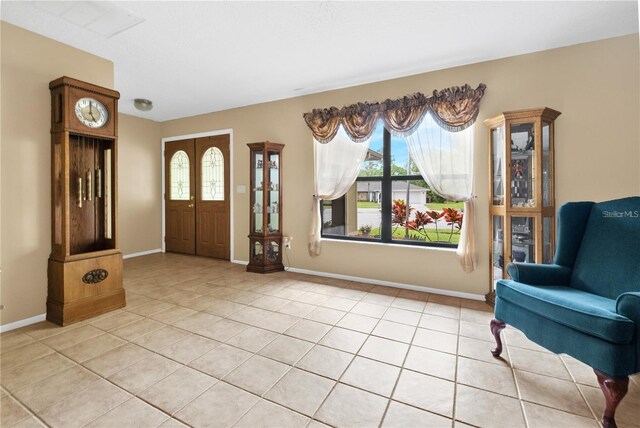 view of tiled entrance foyer