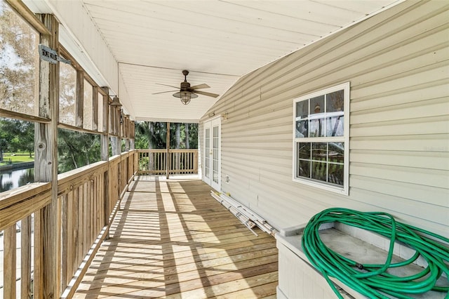 14904 Old Dixie Hwy, Hudson, FL 34667 - wooden deck featuring ceiling fan