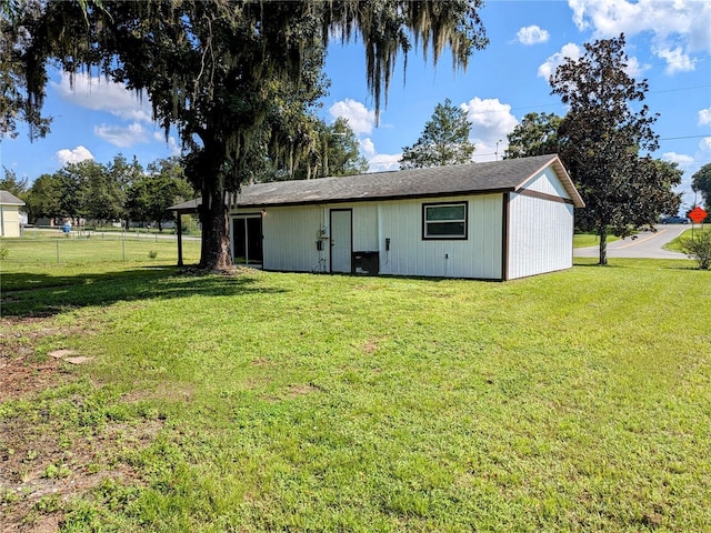 exterior space featuring a yard