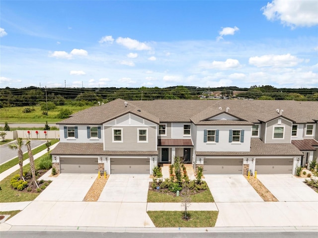 view of front of house with a garage