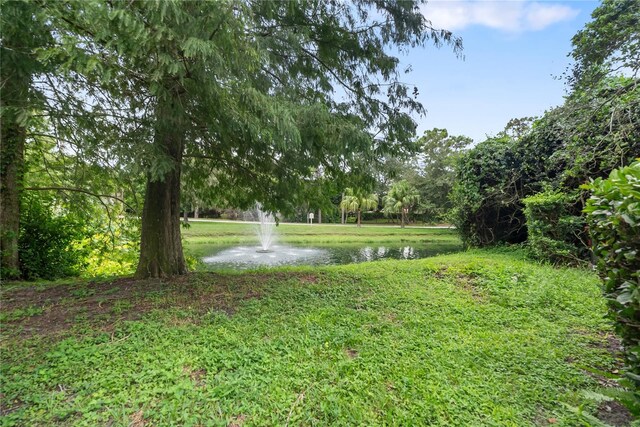 view of yard featuring a water view