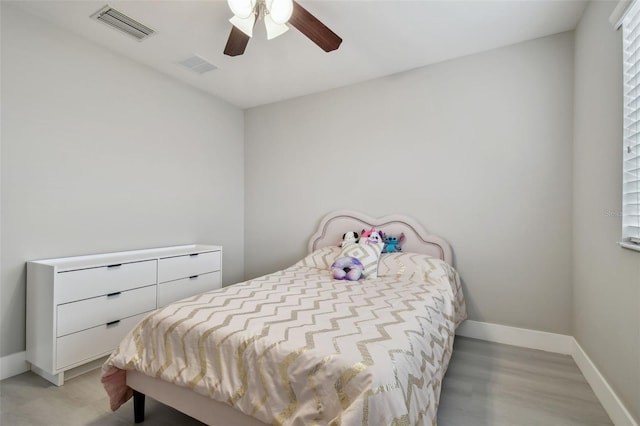 bedroom featuring ceiling fan