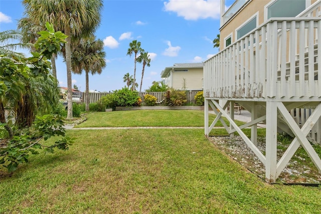 view of yard featuring a deck