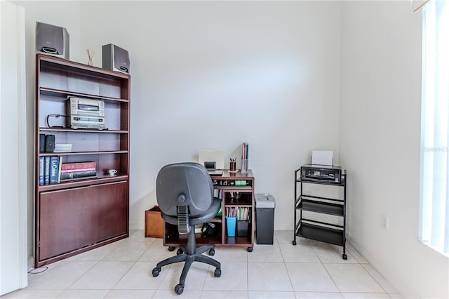 view of tiled office space