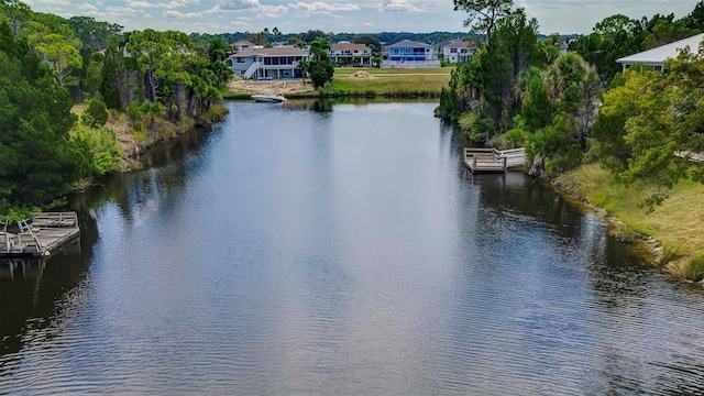 water view with a dock
