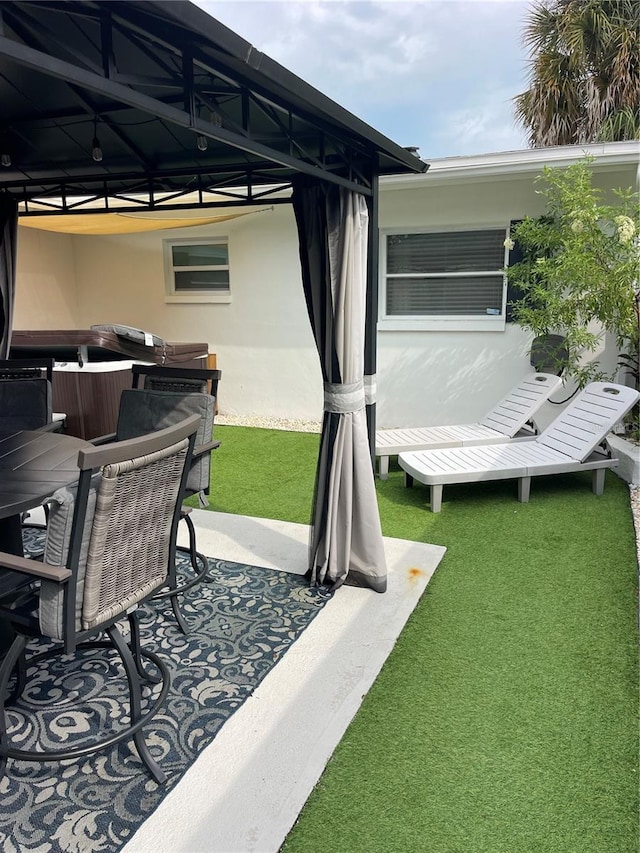 view of patio / terrace featuring a gazebo