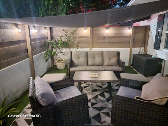 view of patio / terrace featuring an outdoor hangout area