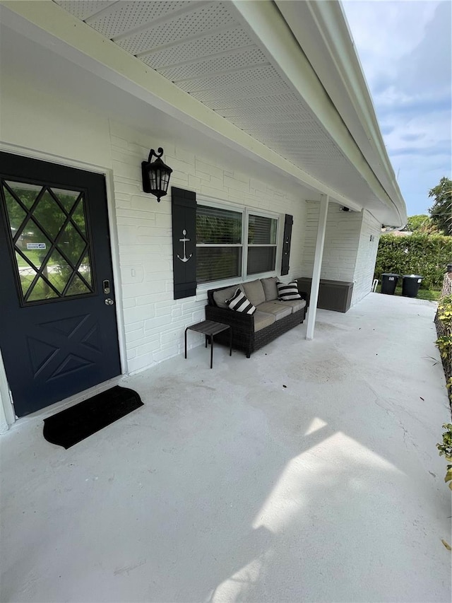 view of patio featuring an outdoor hangout area