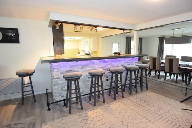 bar featuring wood-type flooring