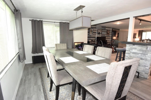 dining room featuring light wood-type flooring