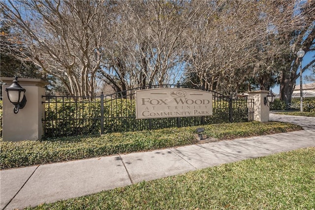 view of community sign