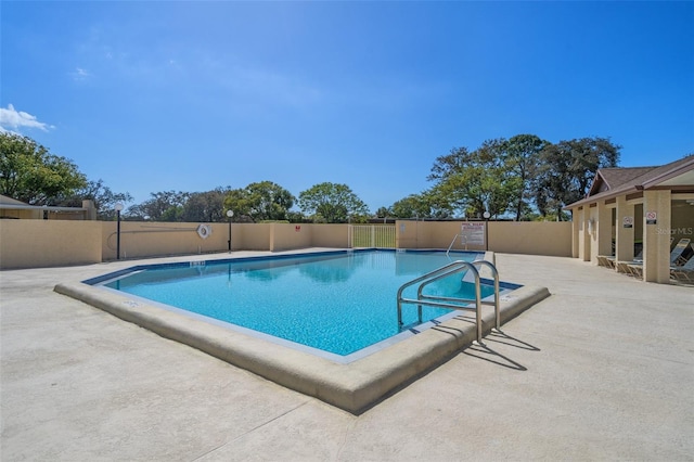 view of pool featuring a patio